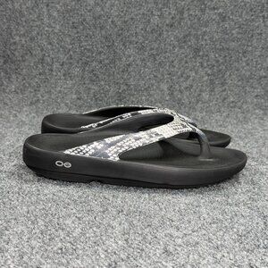 Oofos OOlala Luxe Sandals Women's Size 9 Desert Snake Print Athletic Recovery